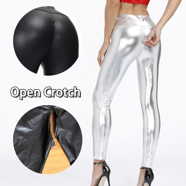 woman leather open crotch leggings sport skinny flash pu panties hidden zipper pants for couple outdoor costume trouser, Black
woman leather open crotch leggings sport skinny flash pu panties hidden zipper pants for couple outdoor costume trouser, Black