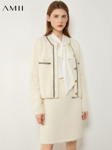 two piece dress amii minimalism women knitted coat sweater cardigan office lady high waist skirt jacket 12030610 230627, White
two piece dress amii minimalism women knitted coat sweater cardigan office lady high waist skirt jacket 12030610 230627, White