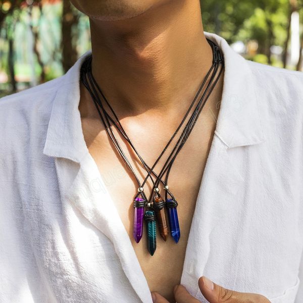 adjustable rope chain with resin geometry pendant necklace for men trendy jewelry on the neck fashion accessories male gift, Silver
adjustable rope chain with resin geometry pendant necklace for men trendy jewelry on the neck fashion accessories male gift, Silver