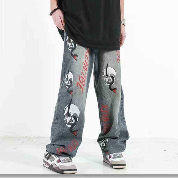 snake skull harajuku letter full print frayed streetwear retro denim trousers men and women straight ripped washed jeans pants t220803, Blue
snake skull harajuku letter full print frayed streetwear retro denim trousers men and women straight ripped washed jeans pants t220803, Blue