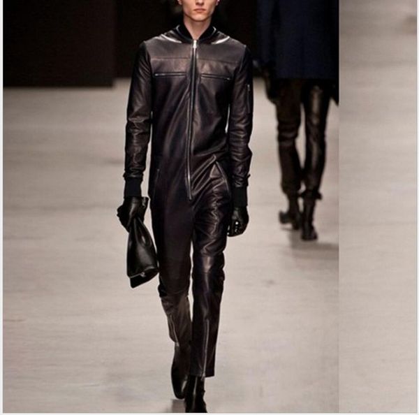 men's jeans men jumpsuit rompers pu leather pants catwalk models overalls jacket zipper singer stage costumes 230628, Blue
men's jeans men jumpsuit rompers pu leather pants catwalk models overalls jacket zipper singer stage costumes 230628, Blue