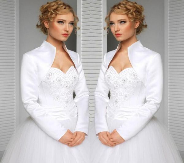 real custom made size and color wedding jacket satin long sleeves high collar bride accessories bridal bolero shrug wraps sh3610191, White
real custom made size and color wedding jacket satin long sleeves high collar bride accessories bridal bolero shrug wraps sh3610191, White