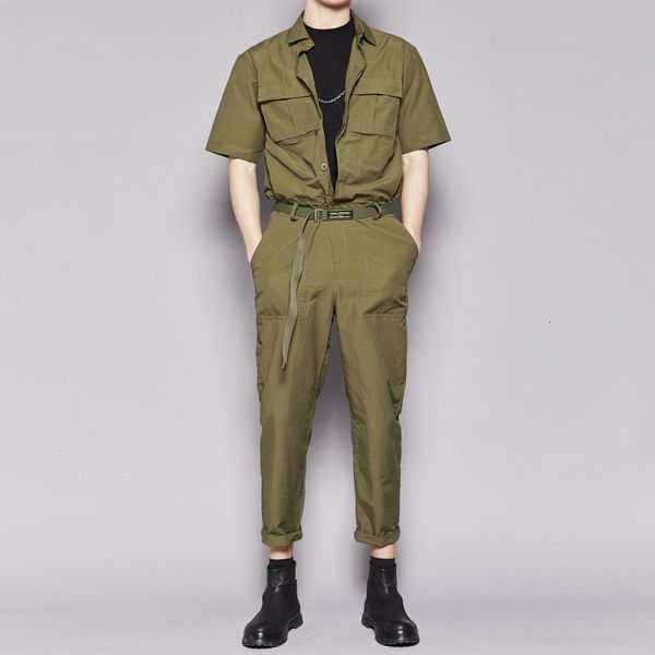men's jeans jumpsuit men rompers overalls cotton mens runway pockets designer short sleeve casual fashion hip hop pants plus size 23062, Blue
men's jeans jumpsuit men rompers overalls cotton mens runway pockets designer short sleeve casual fashion hip hop pants plus size 23062, Blue