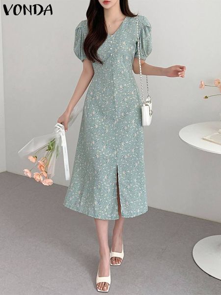 basic casual dresses vonda women summer dress vneck floral printed midi sundress vintage short sleeve slit party beach vestidos 230627, Black;gray
basic casual dresses vonda women summer dress vneck floral printed midi sundress vintage short sleeve slit party beach vestidos 230627, Black;gray