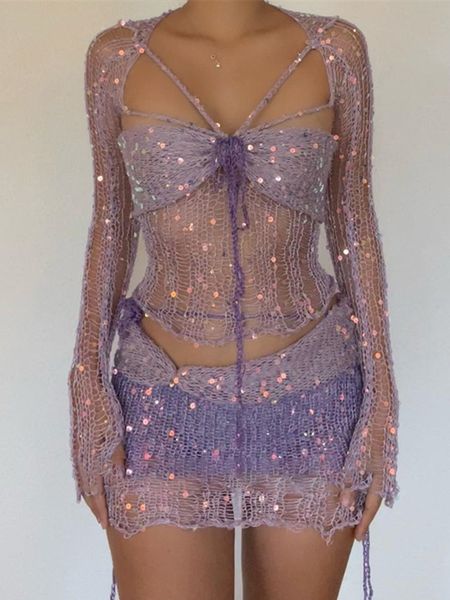 two piece dress 2023 hollow out sequin bra gradient yarn skirt 4 pieces set woman knitted lace up tube outfits y2k holiday beach suits 23062, White
two piece dress 2023 hollow out sequin bra gradient yarn skirt 4 pieces set woman knitted lace up tube outfits y2k holiday beach suits 23062, White
