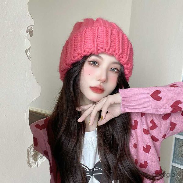 caps version women winter warm coarse knitted hat sweet solid colour outdoor warm beanies cap bonnet accessories r230628, Blue;gray
caps version women winter warm coarse knitted hat sweet solid colour outdoor warm beanies cap bonnet accessories r230628, Blue;gray