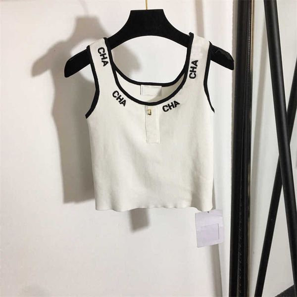 fashion knitted tank womens vest lettering embroidery comfortable fabric high stretch sleeveless knit vests women casual clothing outdoor sp, White 
fashion knitted tank womens vest lettering embroidery comfortable fabric high stretch sleeveless knit vests women casual clothing outdoor sp, White