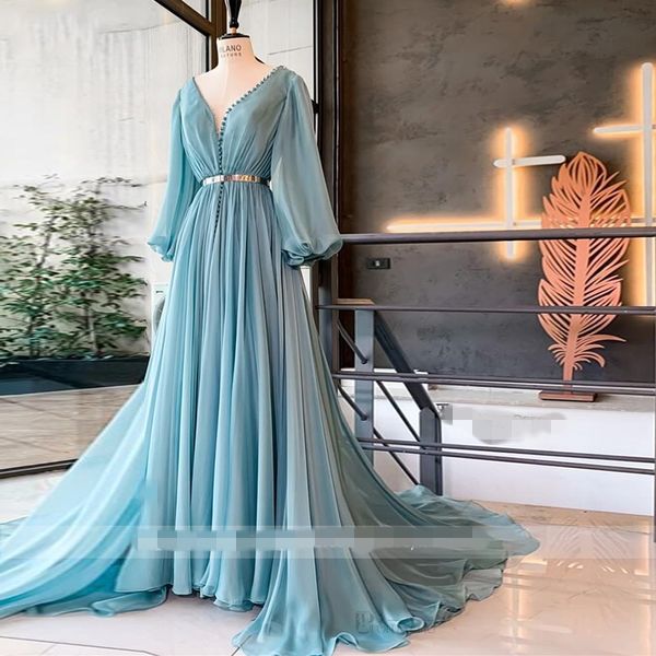 elegant blue muslim evening gowns with golden belt long sleeve formal dress a-line deep v-neck chiffon arabic abendkleider party prom dresse, Black;red
elegant blue muslim evening gowns with golden belt long sleeve formal dress a-line deep v-neck chiffon arabic abendkleider party prom dresse, Black;red