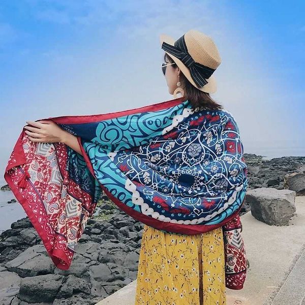 beach new scarf summer beach vacation sun protection extra large shawl ethnic style scarf dual use sun protection versatilenl6z, Red;brown
beach new scarf summer beach vacation sun protection extra large shawl ethnic style scarf dual use sun protection versatilenl6z, Red;brown