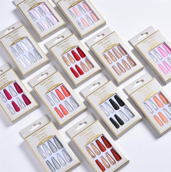 24pcsset false nails matte glitter long coffin ballerina detachable full cover press jelly glue nail tips1499227, Red;gold
24pcsset false nails matte glitter long coffin ballerina detachable full cover press jelly glue nail tips1499227, Red;gold