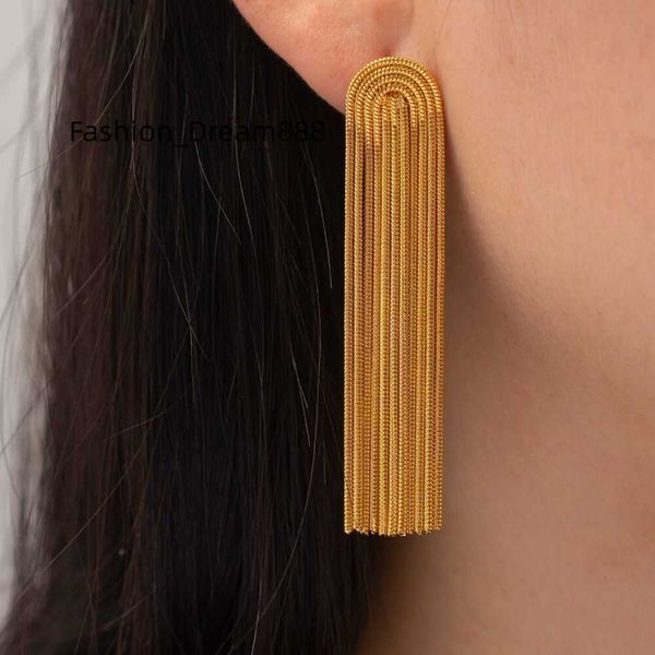 chic original design party jewelry bohemian style gold plated stainless steel snake chain long tassel earrings for women, Silver
chic original design party jewelry bohemian style gold plated stainless steel snake chain long tassel earrings for women, Silver