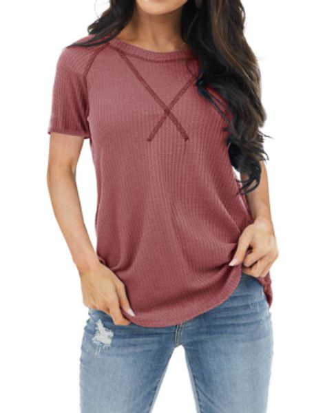 womens short sleeve t shirts crewneck waffle knit summer casual tunics stretch solid basic tees, White
womens short sleeve t shirts crewneck waffle knit summer casual tunics stretch solid basic tees, White