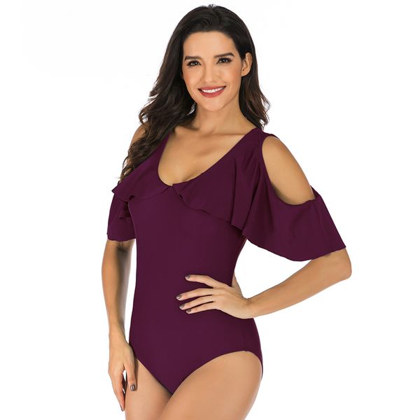 2023 new ruffle one piece swimsuit off the shoulder swimwear women solid bathing suits summer beachwear, White;black
2023 new ruffle one piece swimsuit off the shoulder swimwear women solid bathing suits summer beachwear, White;black