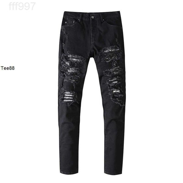 amirs fashion brand wash water hole worn amirs cashew nut flower elastic slim fit versatile jeans men's and women's high street, Blue
amirs fashion brand wash water hole worn amirs cashew nut flower elastic slim fit versatile jeans men's and women's high street, Blue