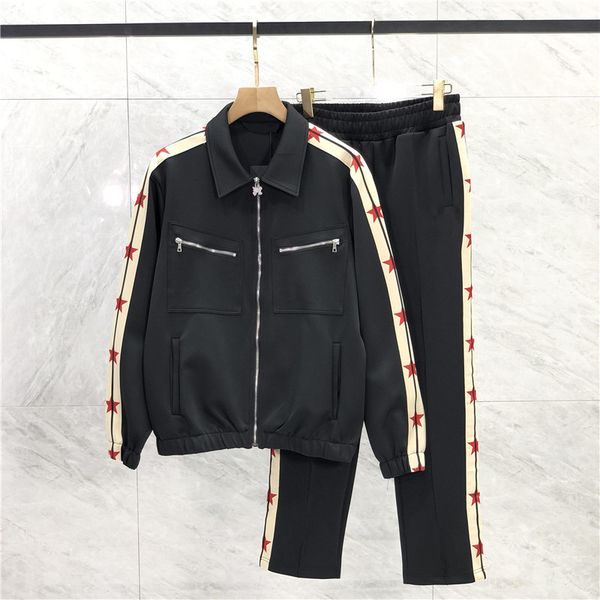 23ss europe autumn winter satin band zipper hoodie pocket jackets men pants trousers embroidery stars plus size patchwork streetwear tracksu, Black;brown
23ss europe autumn winter satin band zipper hoodie pocket jackets men pants trousers embroidery stars plus size patchwork streetwear tracksu, Black;brown