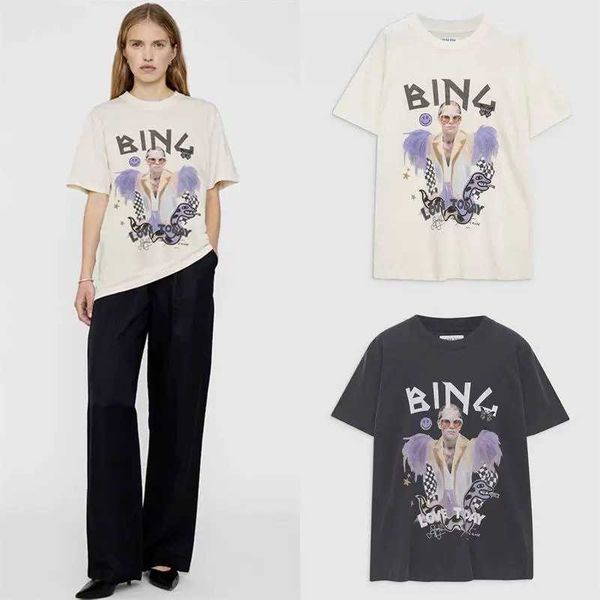 23ss bings women designer tees fashion illustrations cotton print round neck summer, White
23ss bings women designer tees fashion illustrations cotton print round neck summer, White