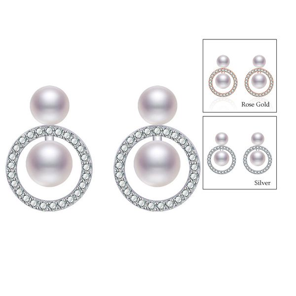 double circle pearl ear studs pave setting aaa cubic zirconia for women statement party earrings jewelry, Golden;silver
double circle pearl ear studs pave setting aaa cubic zirconia for women statement party earrings jewelry, Golden;silver