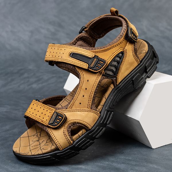 sandals genuine leather men's summer outdoor nonslip hiking trekking shoes for men beach slippers casual mens 230628, Black
sandals genuine leather men's summer outdoor nonslip hiking trekking shoes for men beach slippers casual mens 230628, Black