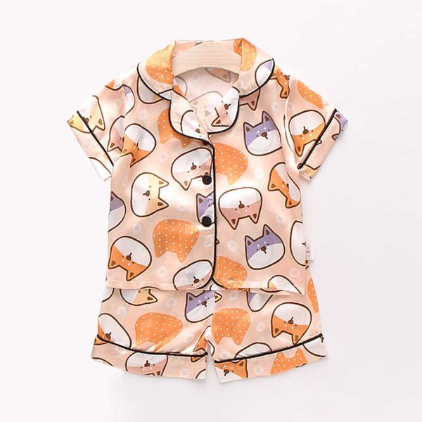 t-shirts baby boy cartoon pajamas set silk satin pyjamas cute kids clothes short sleeve blouse + shorts sleepwear suit girls homewear x0628, Blue
t-shirts baby boy cartoon pajamas set silk satin pyjamas cute kids clothes short sleeve blouse + shorts sleepwear suit girls homewear x0628, Blue