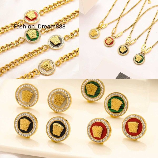 jewelry set designer bracelet necklace set 18k gilded women's gift spring pendant necklace fashion love charm earrings fashion chain br, Black
jewelry set designer bracelet necklace set 18k gilded women's gift spring pendant necklace fashion love charm earrings fashion chain br, Black