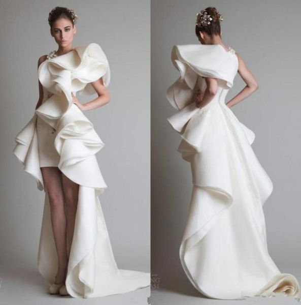 modest krikor jabotian luxury ruffles high low evening dresses sweep train prom dress sheath formal party gowns custom made9445399, Black;red
modest krikor jabotian luxury ruffles high low evening dresses sweep train prom dress sheath formal party gowns custom made9445399, Black;red