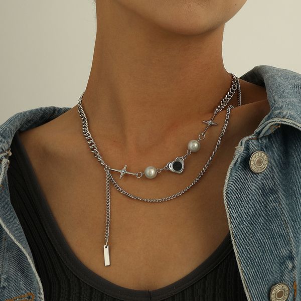 necklace punk cool one-word tzitzit pendant necklace lady, luminous pearl diamond-studded necklace necklaces for women trendy layering neckl, Silver
necklace punk cool one-word tzitzit pendant necklace lady, luminous pearl diamond-studded necklace necklaces for women trendy layering neckl, Silver