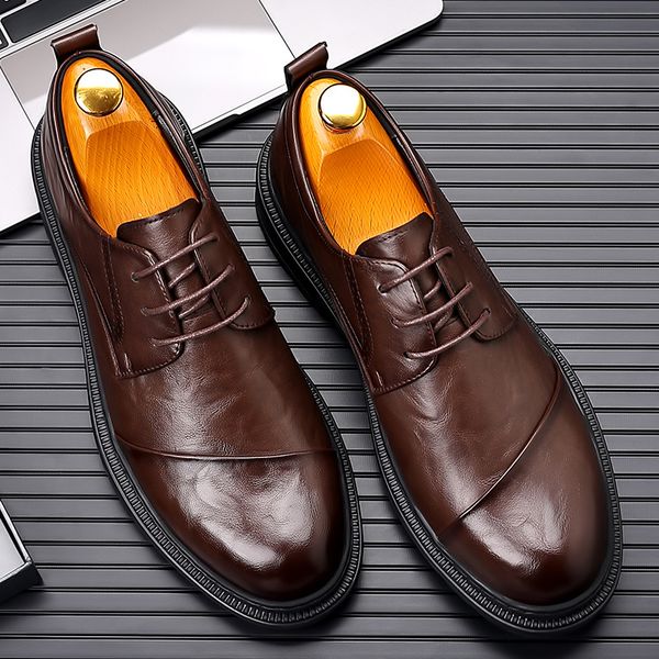 dress shoes cow leather formal lace up men oxfords thick bottom fashion wedding party italian designer male 230628, Black
dress shoes cow leather formal lace up men oxfords thick bottom fashion wedding party italian designer male 230628, Black