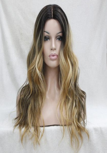 do not cut lace front quality ombre darkest brown mix golden blonde wavy small lace front long wig1394326, Black
do not cut lace front quality ombre darkest brown mix golden blonde wavy small lace front long wig1394326, Black