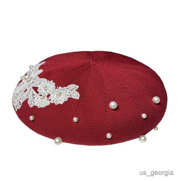 caps new spring summer retro lace embroidery pearls outdoor painter handmade elegant knit hat r230628, Blue;gray
caps new spring summer retro lace embroidery pearls outdoor painter handmade elegant knit hat r230628, Blue;gray