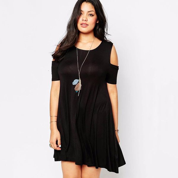 plus size dresses size cold shoulder summer casual tunic dress short sleeve cut out back black swing large tshirt tee 7xl 230627
plus size dresses size cold shoulder summer casual tunic dress short sleeve cut out back black swing large tshirt tee 7xl 230627