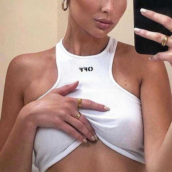 fsda summer 2020 white women crop embroidery off shoulder black tank casual sleeveless backless shirts c2a
fsda summer 2020 white women crop embroidery off shoulder black tank casual sleeveless backless shirts c2a