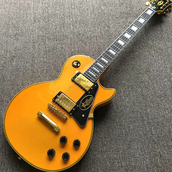 custom shop, caston yellow electric guitar, rosewood fingerboard, gold hardware, ing
custom shop, caston yellow electric guitar, rosewood fingerboard, gold hardware, ing