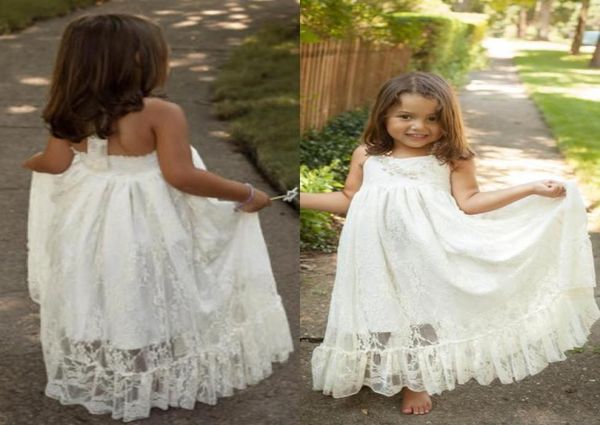 white boho flower girls dresses for weddings 2016 beaded pearls halter pretty a line backless lace communion gowns toddler party s9080294, White;blue
white boho flower girls dresses for weddings 2016 beaded pearls halter pretty a line backless lace communion gowns toddler party s9080294, White;blue