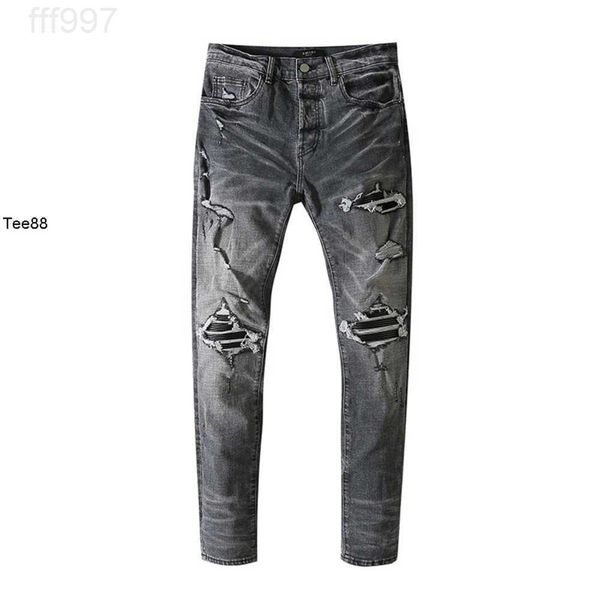 jeans high street wash black patchwork holes amirs amirs old patchwork damage gradient jeans, Blue
jeans high street wash black patchwork holes amirs amirs old patchwork damage gradient jeans, Blue