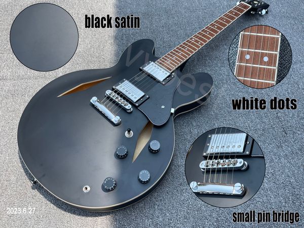 hollow body electric guitar satin black finished diamond sound hole rosewood fingerboard cream binding chrome parts black pickgu
hollow body electric guitar satin black finished diamond sound hole rosewood fingerboard cream binding chrome parts black pickgu