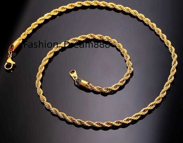 18k real gold plated stainless steel rope chain necklace for men gold chains fashion jewelry gift, Silver
18k real gold plated stainless steel rope chain necklace for men gold chains fashion jewelry gift, Silver