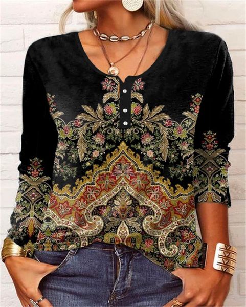 women s t shirt vintage button o neck pullover women elegant print casual loose street daily basic long sleeve tees bottoming shirt 230628, White
women s t shirt vintage button o neck pullover women elegant print casual loose street daily basic long sleeve tees bottoming shirt 230628, White