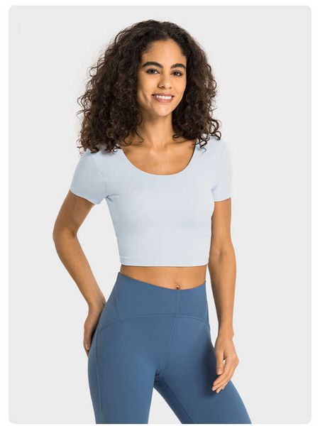 lulu t shirt women's yoga sports short sleeve summer tee crop with pads t-shirt crew neck fitness sportwear solid color gym wear lady
lulu t shirt women's yoga sports short sleeve summer tee crop with pads t-shirt crew neck fitness sportwear solid color gym wear lady
