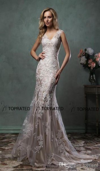 2019 elegant lace wedding dresses mermaid bridal gown with scoop sheer back covered button ivory nude court train amelia sposa cus4531487, White
2019 elegant lace wedding dresses mermaid bridal gown with scoop sheer back covered button ivory nude court train amelia sposa cus4531487, White