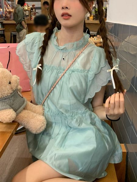 two piece dress summer japanese kawaii set women france sweet flying sleeve shorts suit female chiffon korean solid fairy 230627, White
two piece dress summer japanese kawaii set women france sweet flying sleeve shorts suit female chiffon korean solid fairy 230627, White
