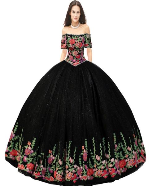 pretty off shoulder scalloped neck sparkle tulle quinceanera dress black colorful bohemia floral applique sweet 16 dress debutante8287471, Blue;red
pretty off shoulder scalloped neck sparkle tulle quinceanera dress black colorful bohemia floral applique sweet 16 dress debutante8287471, Blue;red