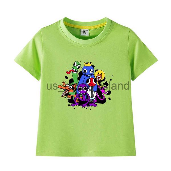 t-shirts rainbow friends printed children's clothing boys and girls pure cotton short-sleeved t-shirt children's loose breathable, Blue 
t-shirts rainbow friends printed children's clothing boys and girls pure cotton short-sleeved t-shirt children's loose breathable, Blue