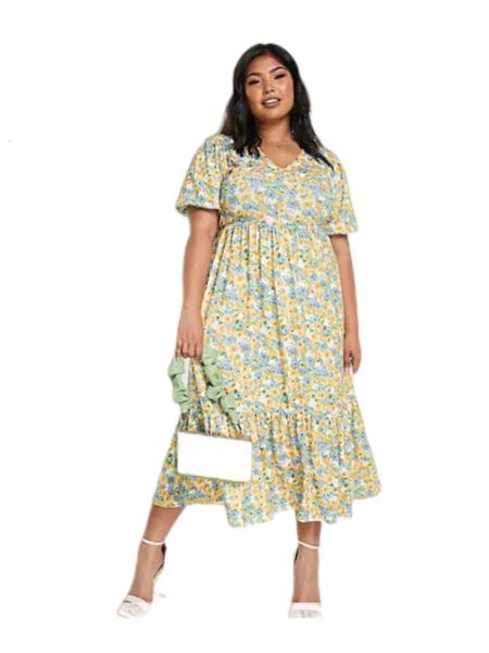 plus size dresses size vneck women yellow floral print tiered boho midi dress summer office elegant puff sleeve large 8xl 230627, Black
plus size dresses size vneck women yellow floral print tiered boho midi dress summer office elegant puff sleeve large 8xl 230627, Black