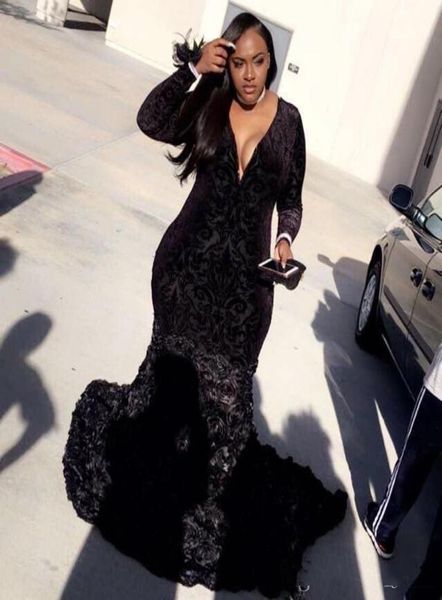 2019 black plus size prom dresses lace and handmade flower mermaid formal evening party gown v neck long sleeve special occasi5237606
2019 black plus size prom dresses lace and handmade flower mermaid formal evening party gown v neck long sleeve special occasi5237606