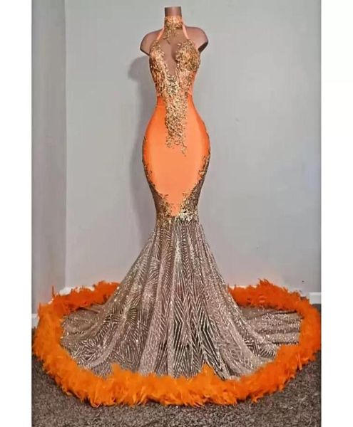 black girls orange mermaid prom dresses 2023 satin beading sequined high neck feathers luxury skirt evening party formal gowns for5467553
black girls orange mermaid prom dresses 2023 satin beading sequined high neck feathers luxury skirt evening party formal gowns for5467553
