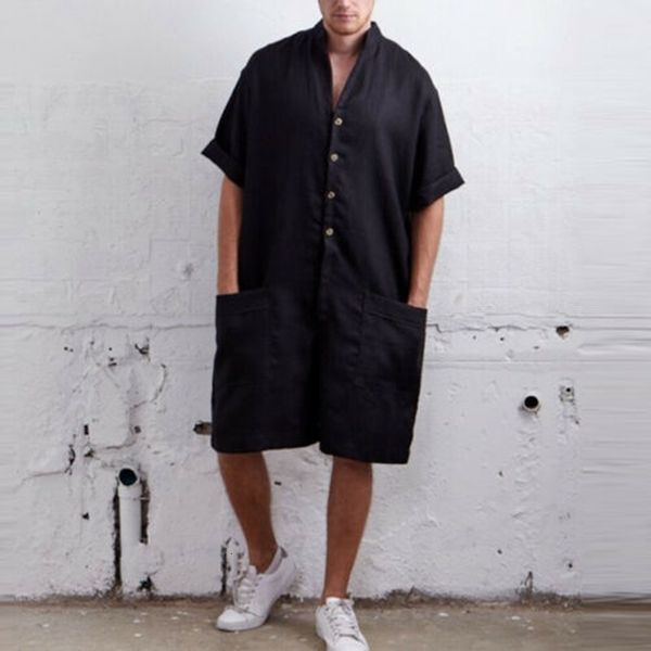 men's jeans summer loose boy rompers cotton half sleeve button pants vintage casual solid men cargo overalls jumpsuit trousers male clo, Blue
men's jeans summer loose boy rompers cotton half sleeve button pants vintage casual solid men cargo overalls jumpsuit trousers male clo, Blue