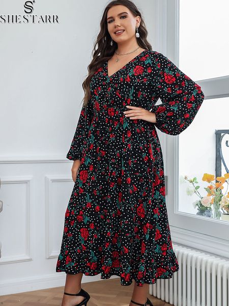 plus size dresses shestarr size women chiffon floral print vneck swing long sleeve high waist loose midi summer for 230627, Black
plus size dresses shestarr size women chiffon floral print vneck swing long sleeve high waist loose midi summer for 230627, Black