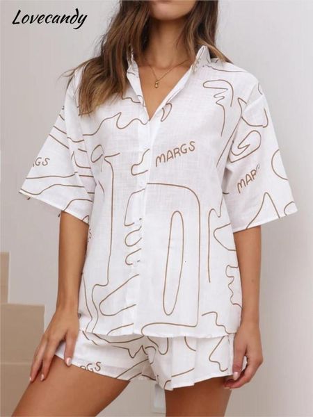 two piece dress women casual cotton shorts sets abstract painting 2 pieces set cozy lapel short sleeve shirt summer female outfit suits 2306, White
two piece dress women casual cotton shorts sets abstract painting 2 pieces set cozy lapel short sleeve shirt summer female outfit suits 2306, White