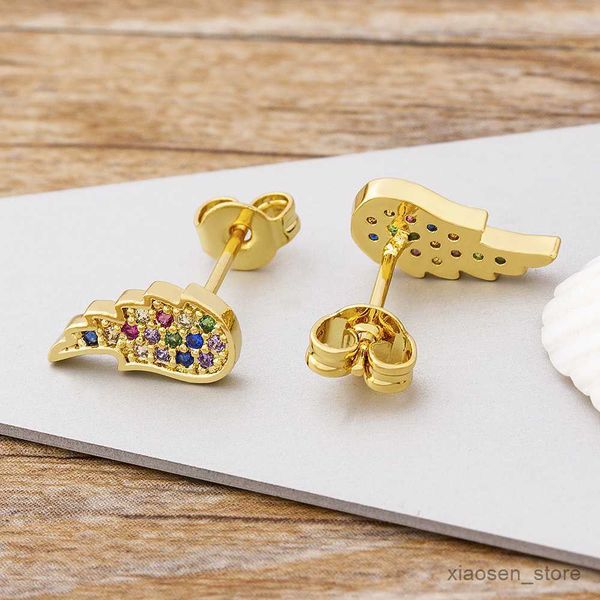 stud nidin new fashion romantic rhinestone stud earrings for women girls style copper jewelry r230628, Golden;silver