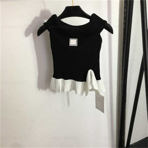 designer classic knitting tank summer letter logo rubber trim one-neck strapless knit undershirt womens designer clothing, White
designer classic knitting tank summer letter logo rubber trim one-neck strapless knit undershirt womens designer clothing, White